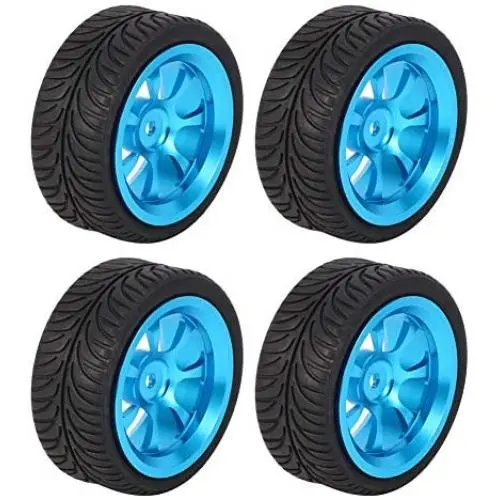Drfeify RC Car Wheel Hub Kit, 4pcs Rubber Tire Metal Wheel Hub 1/18 RC Car Accessories Compatible for WLtoys A959 A979 Drfeify RC Car Wheel Hub Kit, 4pcs Rubber Tire Metal Wheel Hub 1/18 RC Car Accessories Compatible for WLtoys A959 A979