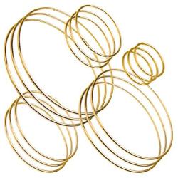 Bastex 15 Piece Gold Metal Hoop Craft Rings. Bulk Ring Sizes That Include, 2, 3, 4, 5 and 6 Inch Diameter and. Perfect for Macrame, Dreamcatcher, Embroidery, Wreaths and More