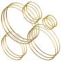 Bastex 15 Piece Gold Metal Hoop Craft Rings. Bulk Ring Sizes That Include, 2, 3, 4, 5 and 6 Inch Diameter and. Perfect for Macrame, Dreamcatcher, Embroidery, Wreaths and More
