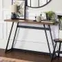Walker Edison Anastiasia Urban Industrial Metal Wrap Entry Table, 46 Inch, Brown Reclaimed Barnwood Walker Edison Anastiasia Urban Industrial Metal Wrap Entry Table, 46 Inch, Brown Reclaimed Barnwood