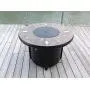 Pebble Lane Living Exclusive Natural Slate Top Outdoor Fire Pit with Metal Cover & 50,000 BTU Burner, Rust Resistant Powder Coating, Lava Rocks Included, Sleek Bronze Frame, 42'' W x 27.5'' H
