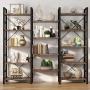 Tribesigns Triple Wide 5-Shelf Bookcase, Etagere Large Open Bookshelf Vintage Industrial Style Shelves Wood and Metal bookcases Furniture for Home & Office (Retro Brown) Tribesigns Triple Wide 5-Shelf Bookcase, Etagere Large Open Bookshelf Vintage Industrial Style Shelves Wood and Metal bookcases Furniture for Home & Office (Retro Brown)