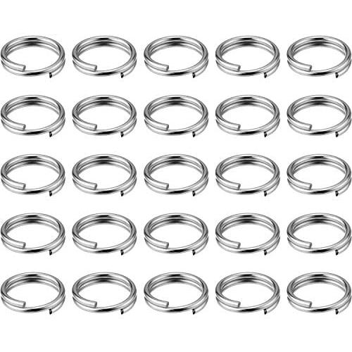 eBoot 50 Pieces Small Key Chain Ring Split Rings Key Chains for Keys Organization, Silver Color (15 mm Diameter)