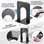 MaxGear Book Ends Universal Premium Bookends for Shelves, Non-Skid Bookend, Heavy Duty Metal Book End, Book Stopper for Books/Movies/CDs/Video Games, 6 x 4.6 x 6 in, Black (6 Pairs/12 Pieces, Large) MaxGear Book Ends Universal Premium Bookends for Shelves, Non-Skid Bookend, Heavy Duty Metal Book End, Book Stopper for Books/Movies/CDs/Video Games, 6 x 4.6 x 6 in, Black (6 Pairs/12 Pieces, Large)
