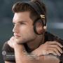 Meze 99 Classics Walnut Gold | Wired Over-Ear Headphones with Mic and Self Adjustable Headband | Classic Wooden Closed-Back Headset for Audiophiles