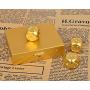 DS. DISTINCTIVE STYLE Aluminum Alloy Dice 5 Pieces 16mm Portable Metal Dices with Case 6 Sided Dice for Drinking Party Game - Golden