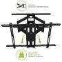 Kanto PDX680 Full Motion Articulating TV Wall Mount for 39-inch to 80-inch TVs Weighing up to 125 Pounds | Integrated Cable Management | Low Profile and 24-in Extension | Black
