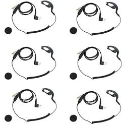 M Head Earpiece Headset PTT with Mic for 2-pin Motorola Two Way Radio 6 Pack