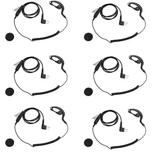 M Head Earpiece Headset PTT with Mic for 2-pin Motorola Two Way Radio 6 Pack M Head Earpiece Headset PTT with Mic for 2-pin Motorola Two Way Radio 6 Pack