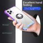 ANSIWEE Designed for iPhone 12 Pro 6.1 Inch Case, Metal Ring Stand Work with Magnetic Car Phone Mount Case Drop Protection Colorful Bumper and Clear Hard Back Cases for iPhone 12 5G (Purple Blue)