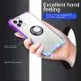 ANSIWEE Designed for iPhone 12 Pro 6.1 Inch Case, Metal Ring Stand Work with Magnetic Car Phone Mount Case Drop Protection Colorful Bumper and Clear Hard Back Cases for iPhone 12 5G (Purple Blue)