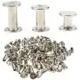 Bitray Round Flat Head Chicago Screws Buttons for Leather Crafting, Cross Head Phillips Drive Binding Screws Post Fastener, Metal Nail Rivet Studs, 60 Sets, Diameter 1/4 Inch/0.4Inch/0.47Inch Bitray Round Flat Head Chicago Screws Buttons for Leather Crafting, Cross Head Phillips Drive Binding Screws Post Fastener, Metal Nail Rivet Studs, 60 Sets, Diameter 1/4 Inch/0.4Inch/0.47Inch