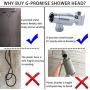 G-Promise Handheld Shower Head High Pressure 6 Spray Settings, Detachable Hand Held Showerhead 4.9'' Face with Extra Long Flexible Hose and Metal Adjustable Bracket (Chrome)