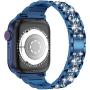 LELONG for Apple Watch Band 38mm 40mm 42mm 44mm SE Series 6 Series 5 4 3 2 1 , Bling Replacement Bracelet iWatch Band, Diamond Rhinestone Stainless Steel Metal Wristband Strap