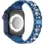 LELONG for Apple Watch Band 38mm 40mm 42mm 44mm SE Series 6 Series 5 4 3 2 1 , Bling Replacement Bracelet iWatch Band, Diamond Rhinestone Stainless Steel Metal Wristband Strap
