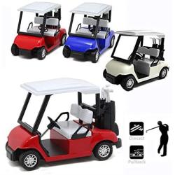 6 Pack Die-cast Metal Golf Cart Mini Model Toy 1:20 Scale Golfcart Pullback Vehicle (4.75 Inches)