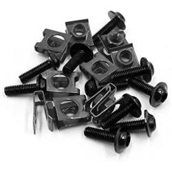 uxcell 10pcs Metal U-Type M6 Motorcycle Fairing Fasteners Clips w Black Bolts Screws