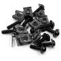 uxcell 10pcs Metal U-Type M6 Motorcycle Fairing Fasteners Clips w Black Bolts Screws