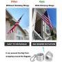 Smirdx 2 Pcs Aluminum Flag Pole Rings Set with 2 Carabiners and 2 Rings, 360° Rotating Flagpole Ring with Installation Tool, Anti Wrap Flagpole Ring Clips Flag Parts Kit for 0.75“-1.02” Diameter Pole