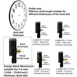 Youngtown 12888 Movement for Clock Repair Replacement 16mm( 41/64 inch) Shaft Length 8mm (5/16 inch) Thread Length.