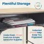 ECR4Kids ELR-24103F-MP 24'' x 18'' Adjustable Open Front Student Metal Book Box, Maple and Black Desk