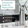 Whipped Cream Dispenser Stainless Steel - Professional Whipped Cream Maker - Gourmet Cream Whipper - Large 500ml / 1 Pint Capacity Canister - Includes 3 Culinary Decorating Nozzles