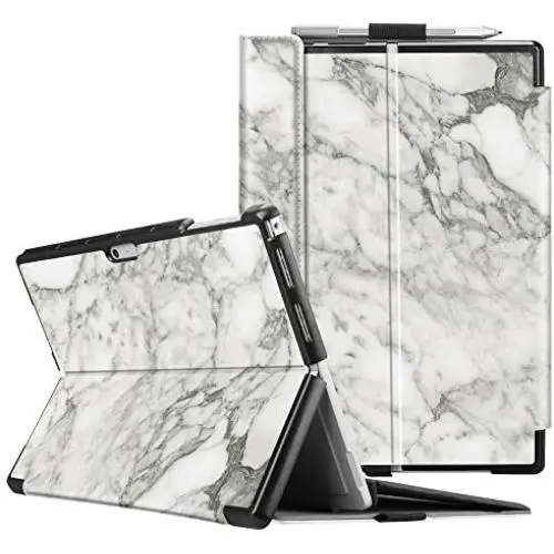 Fintie Case for Microsoft Surface Pro 7 Compatible with Surface Pro 6 / Surface Pro 5 12.3 Inch Tablet, Hard Shell Slim Portfolio Cover Work with Type Cover Keyboard (Marble) Fintie Case for Microsoft Surface Pro 7 Compatible with Surface Pro 6 / Surface Pro 5 12.3 Inch Tablet, Hard Shell Slim Portfolio Cover Work with Type Cover Keyboard (Marble)