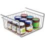 mDesign Household Metal Under Shelf Hanging Storage Bin Basket with Open Front for Organizing Kitchen Cabinets, Cupboards, Pantries, Shelves - Large, 2 Pack - Graphite Gray