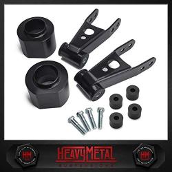 Heavy Metal Suspensions - Fits 1984-2001 Jeep Cherokee XJ (2WD 4WD) 2'' Front Spring Spacers + 2'' Rear Lift Shackles + Differential Drop High Strength Carbon Steel Kit