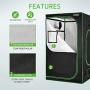 VIVOSUN 48''x48''x80'' Mylar Hydroponic Grow Tent with Observation Window and Floor Tray for Indoor Plant Growing 4 x4