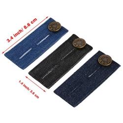 TOODOO 9 Pieces Waist Extender with Metal Button for Pants, Jeans, Trousers and Skirt (Black, Blue and Deep Blue)