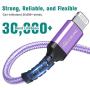 Tera Grand - Apple C89 MFi Certified Lightning to USB Braided Cable for iPhone 12/11 Pro Max Mini, SE XS Max XR X, 8/7/6 Plus, iPad, AirPods, 4 Ft Purple