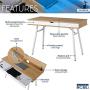 Techni Mobili Modern Multi Computer Desk with Storage, 30'' x 21.7'' x 45.3'', Pine