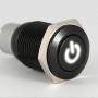 ESUPPORT 16mm 12V 3A Car White LED Light Power Metal Push Button Toggle Switch Socket Plug Latching Black Shell