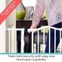 Toddleroo by North States 46.8'' wide Tall & Wide Portico Arch Baby Gate: Heavy duty metal gate thats both extra wide and extra tall. Pressure Mount. Fits 28.2''-46.8'' wide (36'' tall, Warm White)