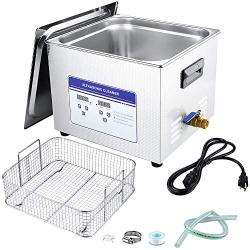 Anbull 15L Professional Ultrasonic Parts Cleaner Machine with 304 Stainless Steel and Digital Timer Heater for Jewelry Watch Coin Glass Circuit Board Dentures Small Parts