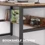 IRONCK Computer Desk 55'' with Bookshelf, Office Desk, Writing Desk, Wood and Metal Frame, Industrial Style, Study Table Workstation for Home Office Furniture IRONCK Computer Desk 55'' with Bookshelf, Office Desk, Writing Desk, Wood and Metal Frame, Industrial Style, Study Table Workstation for Home Office Furniture