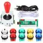 EG STARTS 1 Player LED Arcade DIY Part Kit USB Encoder to PC Gamepads Ellipse & Oval Style Bat Joystick + 5V LED Arcade Buttons for Video Games Mame Raspberry Pi Arcade1up (Clear Mix Colors) EG STARTS 1 Player LED Arcade DIY Part Kit USB Encoder to PC Gamepads Ellipse & Oval Style Bat Joystick + 5V LED Arcade Buttons for Video Games Mame Raspberry Pi Arcade1up (Clear Mix Colors)