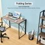 Writing Computer Desk Modern Simple Study Desk Industrial Style Folding Laptop Table for Home Office Notebook Desk, Vintage Walnut