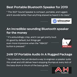 Tribit StormBox Bluetooth Speaker - 24W Portable Speaker, 360° Surround Sound, Enhanced Bass, Wireless Dual Pairing, IPX7 Waterproof, 20-Hour Playtime, 66ft Bluetooth Range Outdoor Wireless Speaker