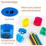 16 Pcs Double Hole Oval Shaped Pencil Sharpener, Manual Pencil Sharpener Hand Pencil Sharpener with Cover and Receptacle for School Home and Office Supply (16Pcs)