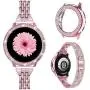 Mosonio Compatible with Galaxy Active 2 Watch Band with Case Women, Jewelry Replacement Metal Wristband Strap with Bling PC Protective Cover for Samsung Active 2 Watch Band(Pink, 40mm) Mosonio Compatible with Galaxy Active 2 Watch Band with Case Women, Jewelry Replacement Metal Wristband Strap with Bling PC Protective Cover for Samsung Active 2 Watch Band(Pink, 40mm)