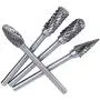 10pcs 1/8'' Shank Double Cut Rotary Burr Set for Dremel Rotary Tool Tungsten Carbide Cutter Rotary Burr Set for Metal Polishing, Carving