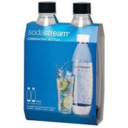 SodaStream Black 1L Slim Carbonating Bottles Twin Pack, 1-Liter