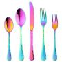 20-Piece Flatware Silverware Set, Bisda Rainbow Stainless Steel Cutlery Sets, Multipurpose Use for Home, Kitchen, Restaurant, Hotel Tableware Utensil Service for 4