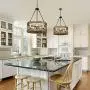 LALUZ Farmhouse Chandelier for Dining Room, 5-Light Rustic Chandelier for Kitchen Island, Entryway