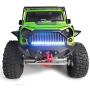 RCLIONS Aluminum Metal Front Bumper with LED Lights,Winch Mount for Axial SCX10 Upgrade Parts 1/10th RC Crawler Car