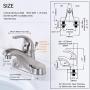 WOWOW Bathroom Faucet 1 Handle Low Arc Single Handle 4 inch Centerset Bathroom Sink Faucet with Pop Up Drain Assembly Basin Mixer Tap Brushed Nickel Vanity Faucets