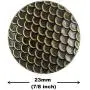 Bezelry 10 Pieces Dragon Scales Metal Shank Buttons. 23mm (7/8 inch) (Antique Brass) Bezelry 10 Pieces Dragon Scales Metal Shank Buttons. 23mm (7/8 inch) (Antique Brass)