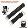 Maledan Replacement Bands Compatible with Charge 2 and Charge 2 HR, Large Woven Fabric Strap Band for Women Men, Dark Green